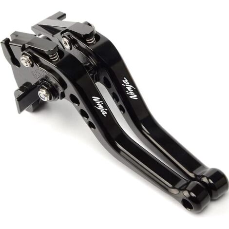 Levier de frein et d'embrayage court réglable 6 positions en alliage d'aluminium CNC modifié pour Kawasaki Ninja 1000/Tourer 2017-2022 (gris) - Noir