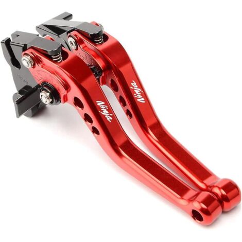 Levier de frein et d'embrayage court réglable 6 positions en alliage d'aluminium CNC modifié pour Kawasaki Ninja 1000/Tourer 2017-2022 (gris) - Rouge