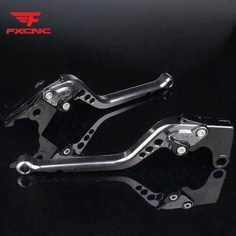 Levier de frein et d'embrayage réglable CNC 3D pour moto Royalenfield Himalayan 2021 - Poignées longues violettes