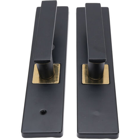 Levier de porte d'entrée à clé en alliage d'aluminium, haute sécurité, robuste, silencieux, noir, avec serrure et clé, pour salle de bain et chambre à coucher