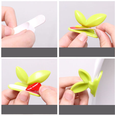 Levier de Toilette Design Feuille Verte - Poignée de Levage Adhésive pour Siège - Plastique Durable - Accessoire Sanitaire Hygiénique