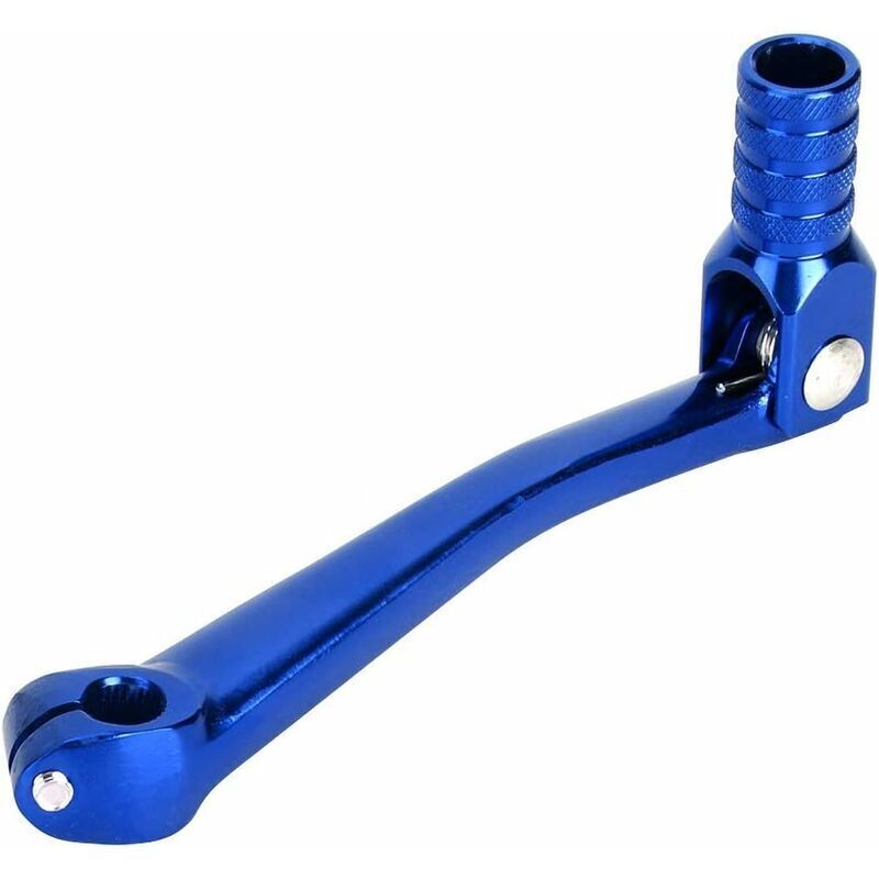 Linghhang - Levier de vitesse pliable(Bleu), levier de vitesse cnc en alliage d'aluminium Filetage de montage de 10 mm pour Dirt Bike 4 temps 50 cc