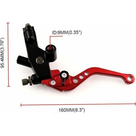 Levier d’embrayage et frein moto universel réglable 7/8″, réservoir inclus, couleur rouge – lot complet