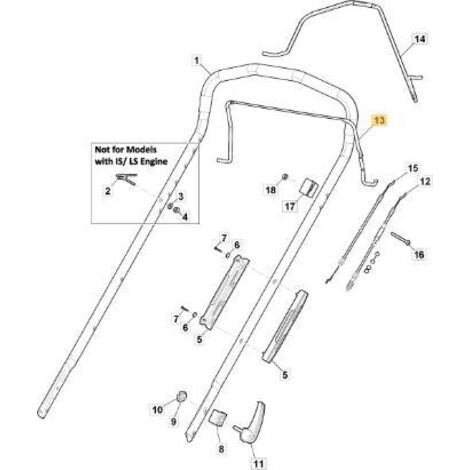 LEVIER KIT DE FREIN NOIR CTF x PRO MP150/55 ORIGINE STIGA - 181003437/0