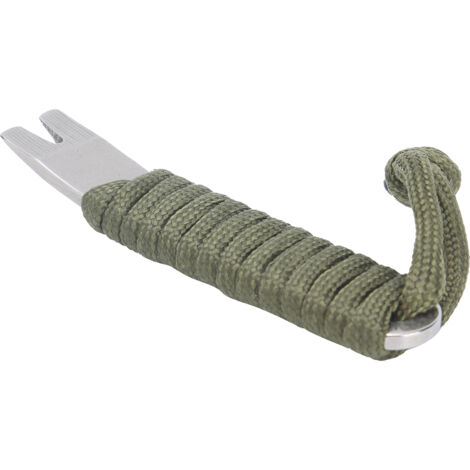 Levier Multifonction Compact en Acier Inoxydable avec Sangle Paracord (Vert Tactique)
