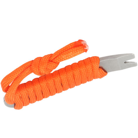 Levier Multifonction en Acier Inoxydable avec Corde Paracorde - Outil de Survie Compact, Cric de Poche (Orange)