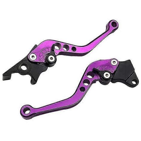 Leviers de frein et d'embrayage courts/longs CNC pour Yamaha FZ1 Fazer, FZ6R, FZ8, XJ6, FZ6, MT-07-09, FZ-09, XSR700 et XSR900 (violet) - 2017