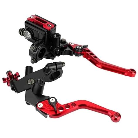 Leviers de maître-cylindre 1 paire 7/8 (22mm) universel moto frein embrayage maître-cylindre réservoir moto frein Rouge
