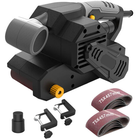 Levigatrice a nastro 2 in 1 (650 W, 280 m/min, 142x76 mm, 12 nastri abrasivi, sacchetto, cavo 3m)