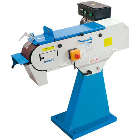 Levigatrice a nastro inclinabile per metalli 2000x150 mm 400v Fervi 0691/400v