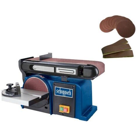 Levigatrice combinata da banco a nastro 100mm e disco 150mm Scheppach bts900