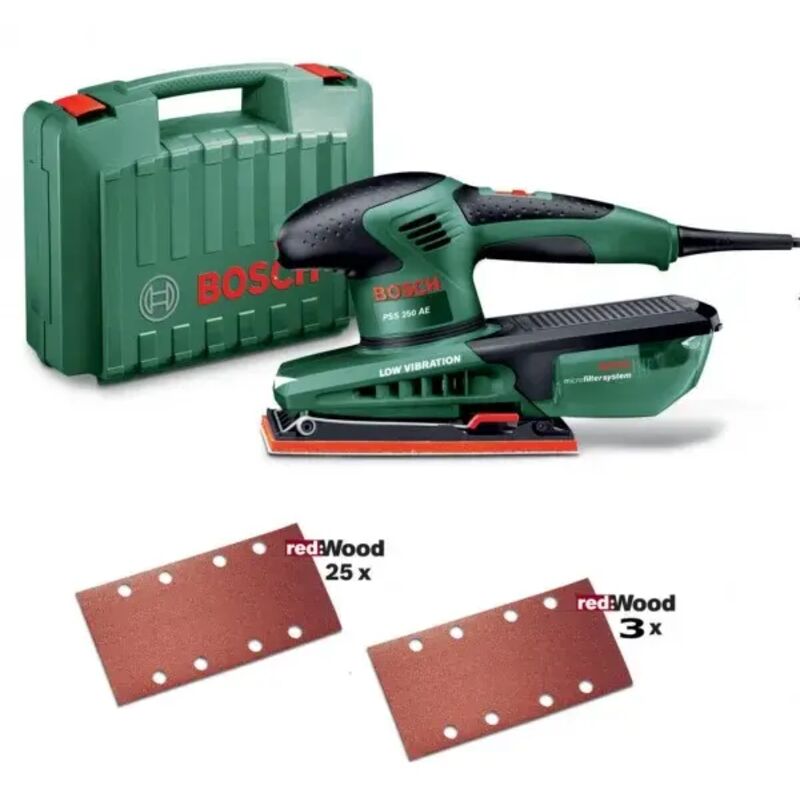 Bosch Hobby PSS 250 AE Levigatrice orbitale 250 W con fogli abrasivi