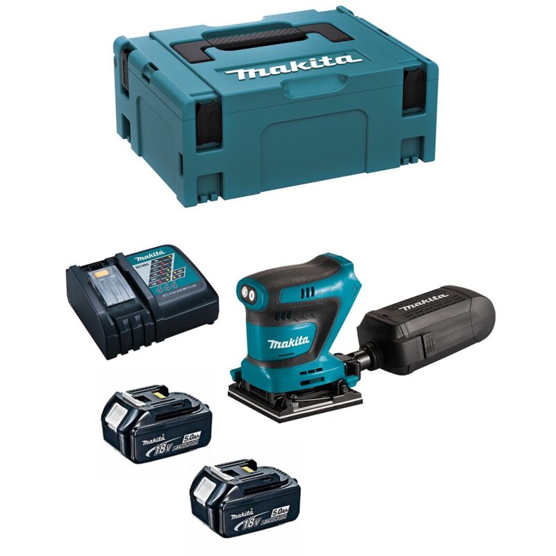Levigatrice Orbitale MAKITA DBO480RTJ (2 x 5,0 Ah + DC18RC + MAKPAC 2)
