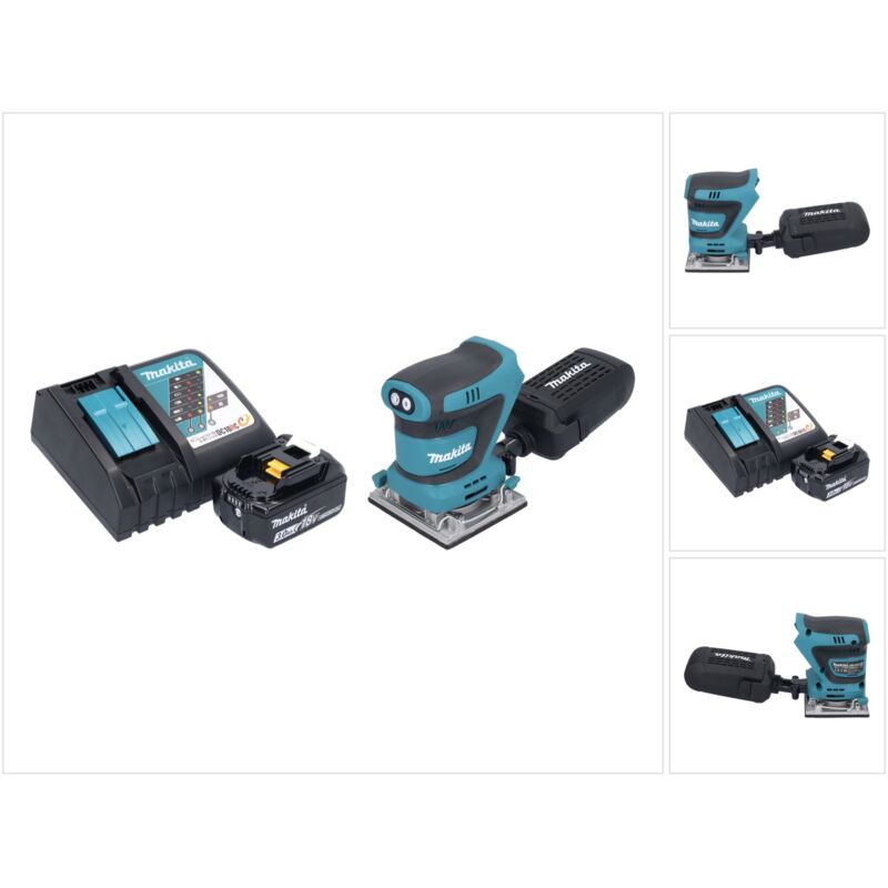 Levigatrice vibrante a batteria Makita dbo 484 RF1 18 v 112 x 102 mm + 1x batteria 3,0 Ah + caricabatterie