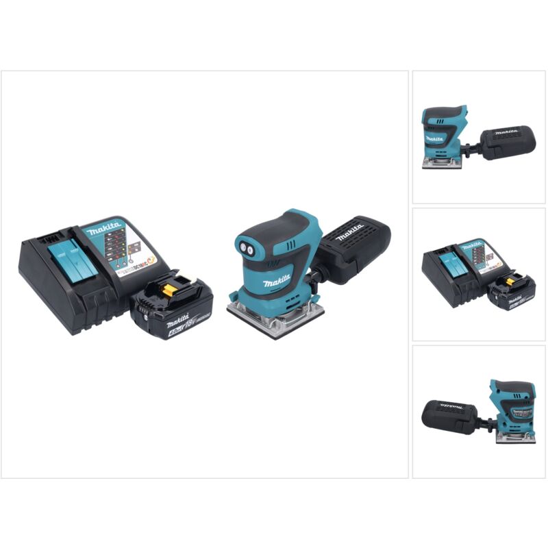 Levigatrice vibrante a batteria Makita dbo 484 RM1 18 v 112 x 102 mm + 1x batteria 4,0 Ah + caricabatterie