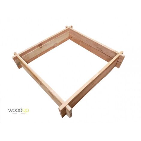 Levigne – Carré potager en bois de douglas 100x100 cm – Hauteur 20 cm – Épaisseur 27 mm – Assemblage sans outil – Pour potager esthétique
