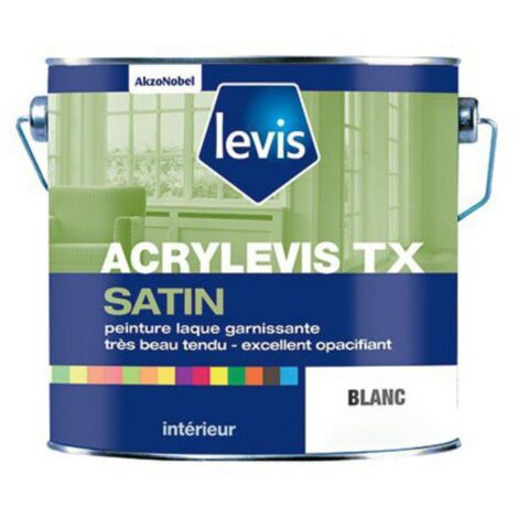 Levis Acrylevis TX Satin Peinture Laque Acrylique Satin - Bois Métaux & Plastiques Durs - Intérieur  Conditionnement: 1L - Couleur: BLANC