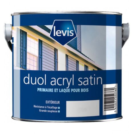 Levis Duol Acryl Satin Peinture Acrylique Microporeuse Boiseries - Extérieur  Conditionnement: 1L - Couleur: BLANC