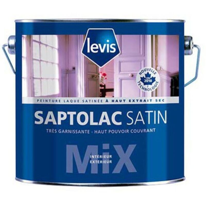 Saptolac Satin Peinture Laque Alkyde - Multisupports - Intérieur & Extérieur Abrité Finition: Satiné - Couleur: Blanc - Conditionnement: 10L - Levis