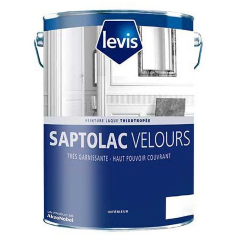 Saptolac Velours Peinture Laque Alkyde - Bois & Métaux Ferreux - Intérieur Finition: Velours - Couleur: Blanc - Conditionnement: 10L - Levis