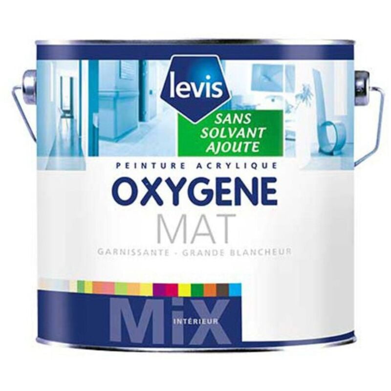 Levis Oxygene Mat Peinture Murale 0% de Solvant Ajouté - Murs - Intérieur Finition: Mat - Couleur: Blanc - Conditionnement: 15L