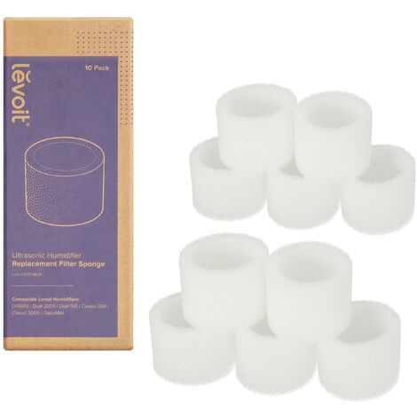 LEVOIT Filtri di ricambio nel serbatoio dell'acqua, compatibili con Dual150, Dual200S, Classic300S, LV600S, confezione da 10, bianco