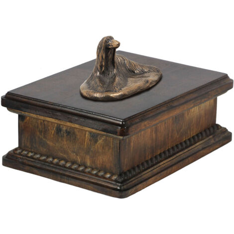 Lévrier afghan - une urne pour les cendres de chien, une urne classique avec une statuette, une urne élégante avec un chien d'Art-Dog