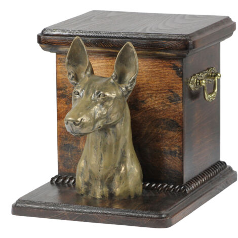 Lévrier pharaon, lévrier maltais - une urne pour les cendres de chien avec une statuette, une urne élégante pour un chien, une urne unique avec un buste de chien d'Art-Dog