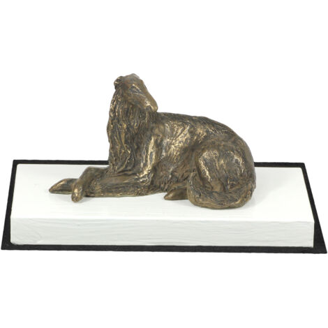 Levriero russo Borzoi, Borzoi, Barzoi I - statuetta di cane, figurina su base bianca, trofeo per una mostra canina del marchio Art-Dog