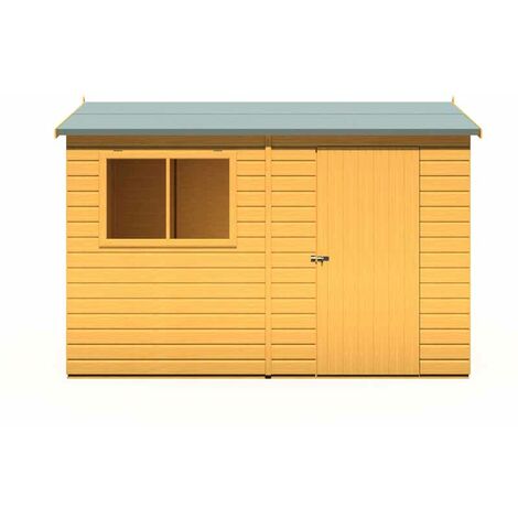 Lewis 10 x 6 Feet Single Door Reverse Apex Style C Shed - L196.3 x W311.4 x H212.7 cm