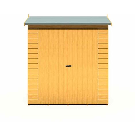 Lewis 4 x 6 Feet Double Door Reverse Apex Style Shed - L191.4 x W136 x H204.3 cm