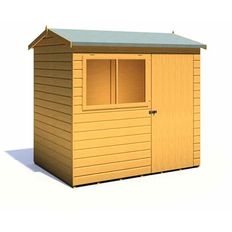 Lewis 7 x 5 Feet Single Door Reverse Apex Style C Shed - L147.3 x W208.2 x H187 cm