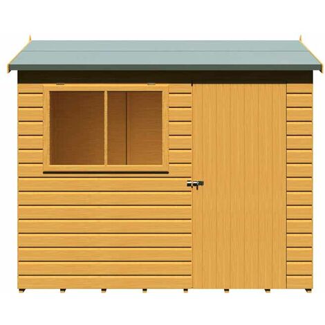 Lewis 8 x 6 Feet Single Door Reverse Apex Style C Shed - L196.3 x W251.4 x H212.7 cm