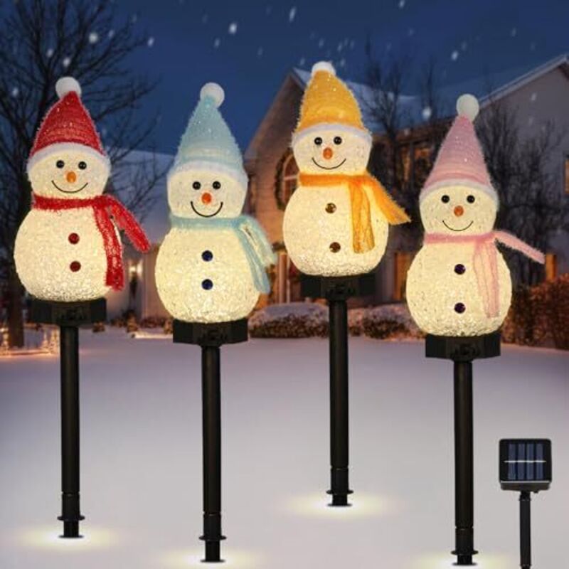 Image of Lewondr Snowman Outdoor Christmas Decorations, 4PCS&hellip;