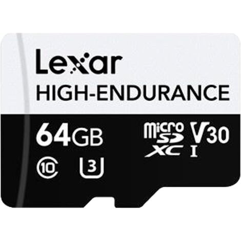 Lexar 64 GB High-Endurance microSDHC/microSDXC UHS-I-Karten, bis zu 100 MB/s Lesen, 35 MB/s Schreiben, C10 A1 V30 U3