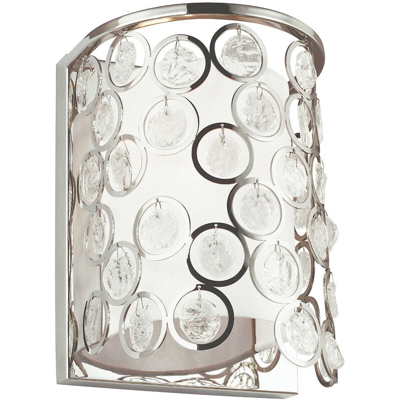 Lexi - 1 Light Indoor Wall Light Polished Nickel, E27 - Elstead