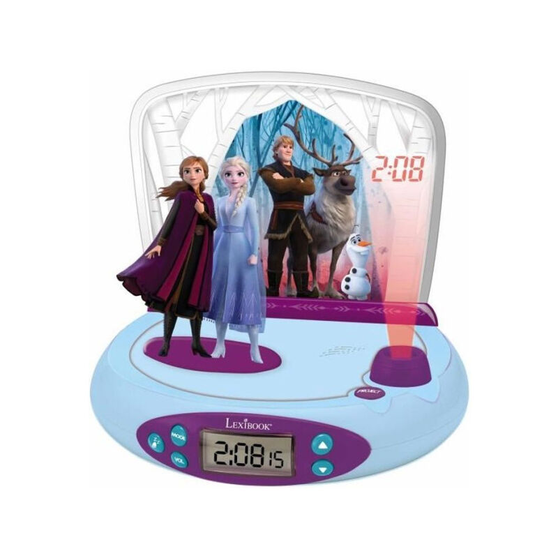 Réveil Projecteur La Reine des Neiges 2 - Effets sonores et veilleuse intégrée - lexibook