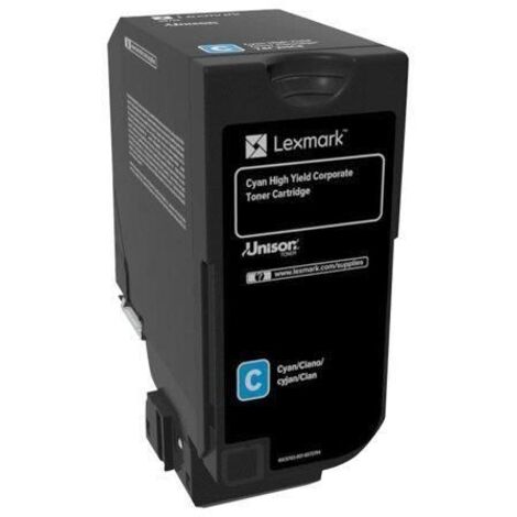 Lexmark 74C2HCE cartuccia toner 1 pz Originale Ciano