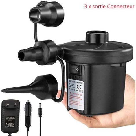 Ley Gonfleur Dégonfleur Electrique Pompe à air Electrique Portable avec 3 Buses pour Matelas Gonflable Camping Lit