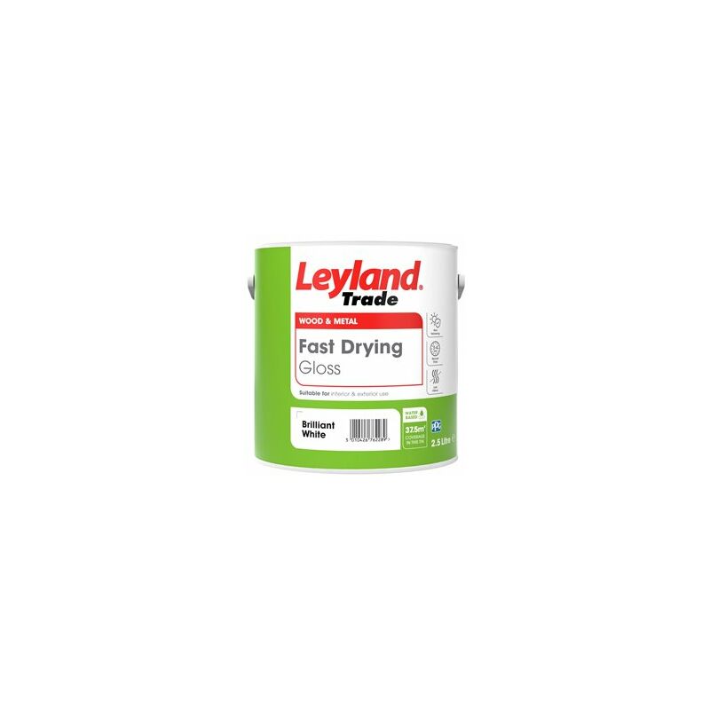 Leyland - Trade Fast Drying Gloss Paint - Brilliant White - 2.5L - Brilliant White