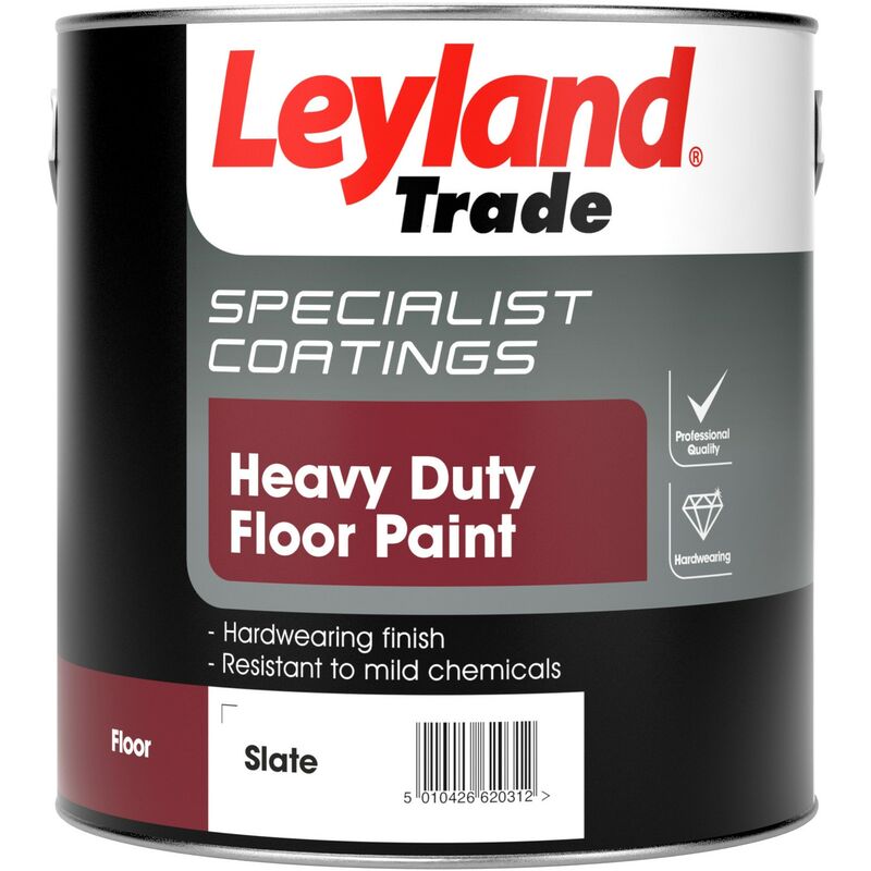 Leyland Trade Heavy Duty Floor Paint 2.5 Litre Slate Slate 264618