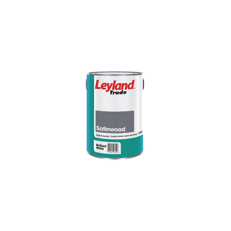 Leyland - Trade Satinwood Paint - Brilliant White - 5L - Brilliant White