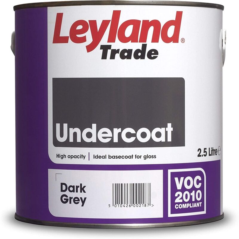 Leyland - Trade Undercoat Paint - Dark Grey - 2.5L - Dark Grey