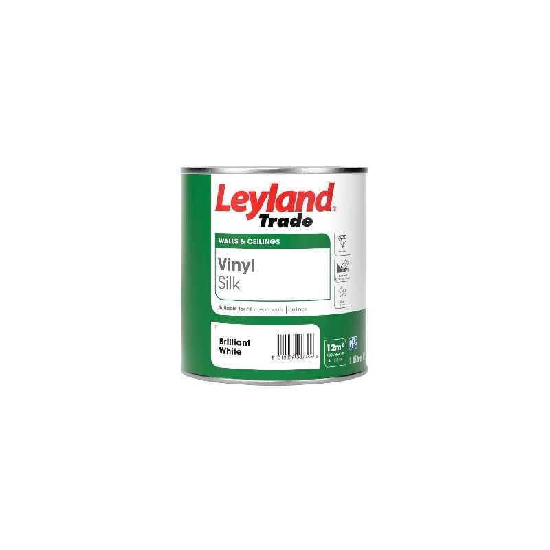 Leyland - Trade Vinyl Silk Emulsion Paint - Brilliant White - 1L - Brilliant White