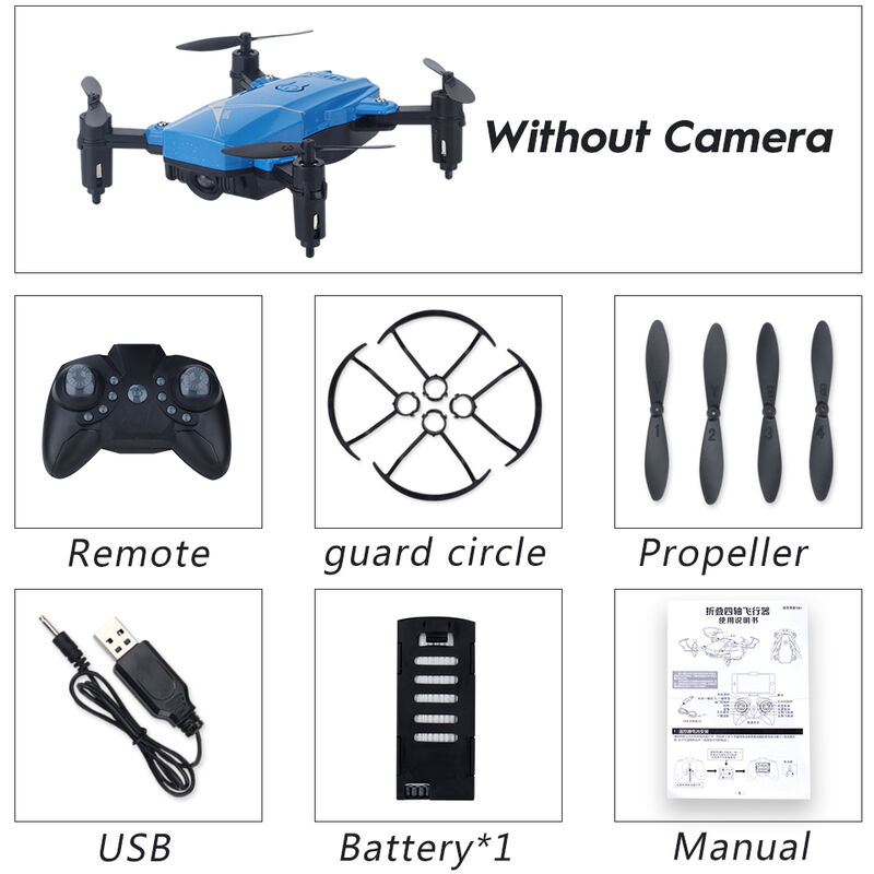 

LF602 Drone plegable 2.4G Altitude Hold 6 Axis Gyro Modo sin cabeza Juguete de entrenamiento Quadcopter, Azul, sin camara