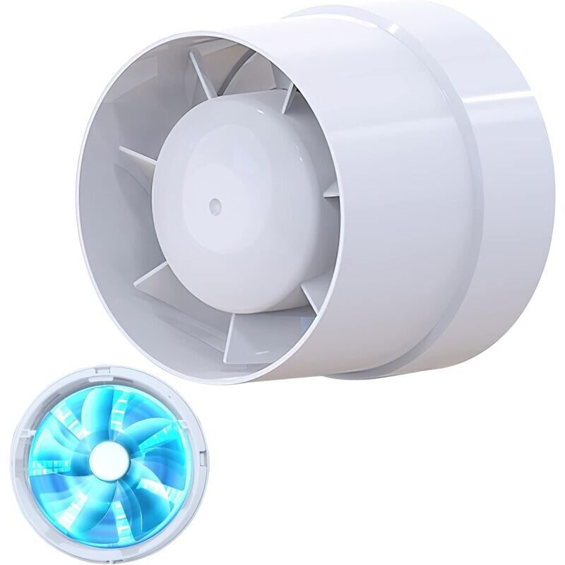 LFI-09S)Extracteur D'air Silencieux, 104mm, 130m³/h, 12 w, Conduit en ligne, Axial de la gain, Économe en énergie, Pour le Bain Toilette Tente Serre