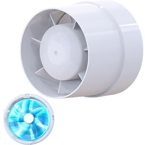 (LFI-11S)Extracteur D'air Silencieux, 104mm, 130m³/h, 12 W, Conduit en ligne, Axial de la gain, Économe en énergie, Pour le Bain Toilette Tente Serre Cuisine Bureau Garage