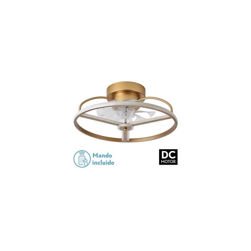 60 w dc Bora Golden Ventilator 8 transparente Flügel 21 x 50 x 50 cm 6 Geschwindigkeit. 3 Farben mit Fernbedienung, Speicher, Ti