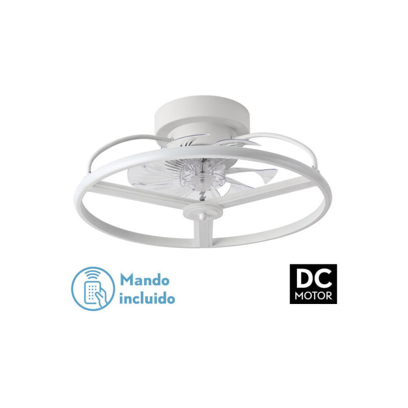 FABRILAMP Ventilator 60w Dc Bora White 8 Blades Transp. 18x50x50cm 6Vel. 3 Farben / Erdbeben, Memory, Timer und Intensitätskontrolle 5100lm