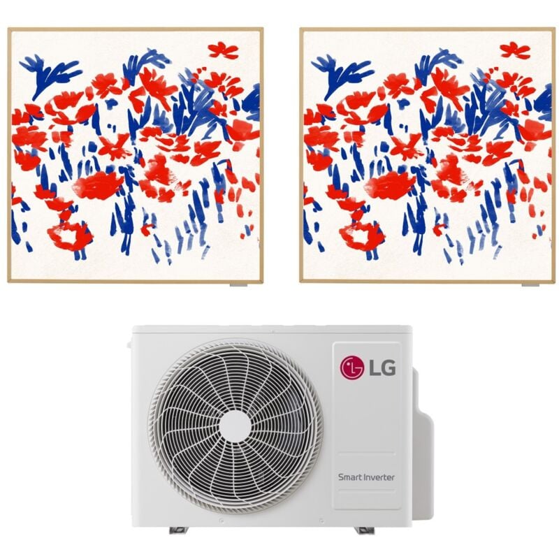 LG - Climatiseur réversible Dual split Artcool Gallery MU2R15 R-32 Wi-Fi en option 9000+9000 btu a+++